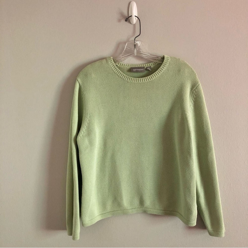 Croft and Barrow Vintage Petite Matcha Green Cotton Sweater